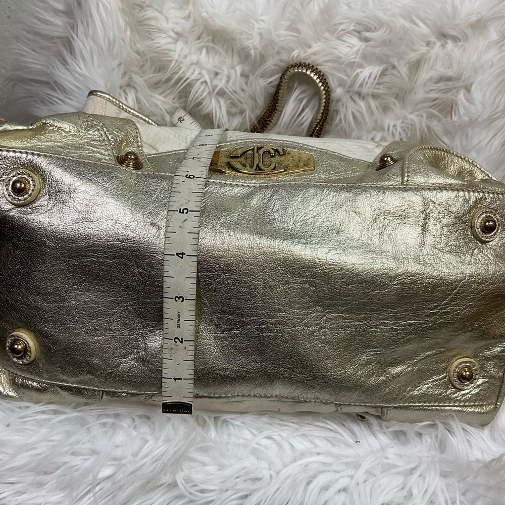Roberto Cavalier Just Cavali Vintage Metallic Logo Tote Shoulder Bag - Picture 9 of 14